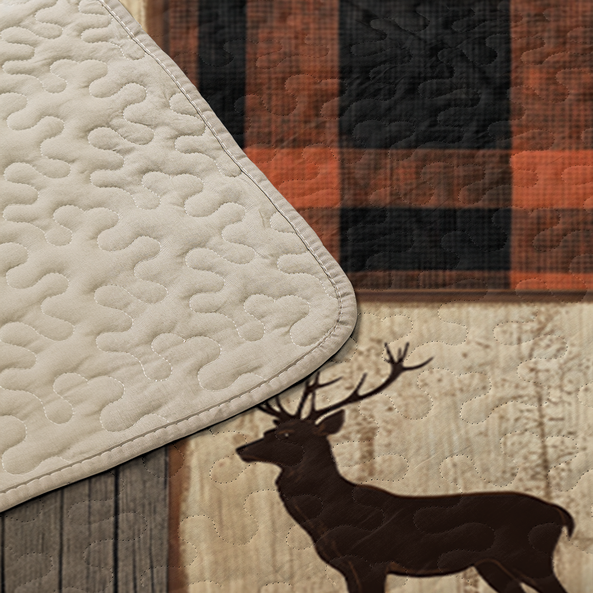 Shineful All Season Quilt 3-Piece Set Rustic Plaid Woodland