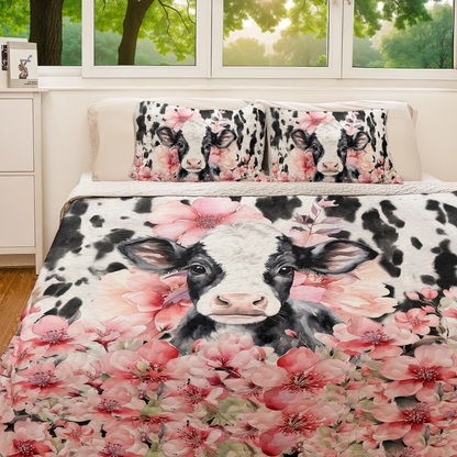 Shineful All Season Quilt 3-Piece Set Blossom Cow Dreams