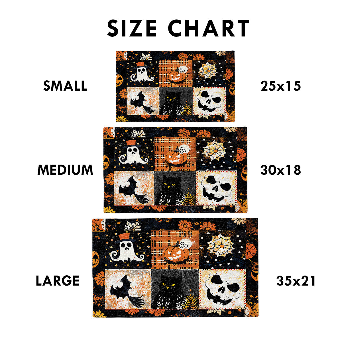 Shineful Spooky Patchwork Ultra-Thin Non Skid Floor Mat, Kitchen Rugs
