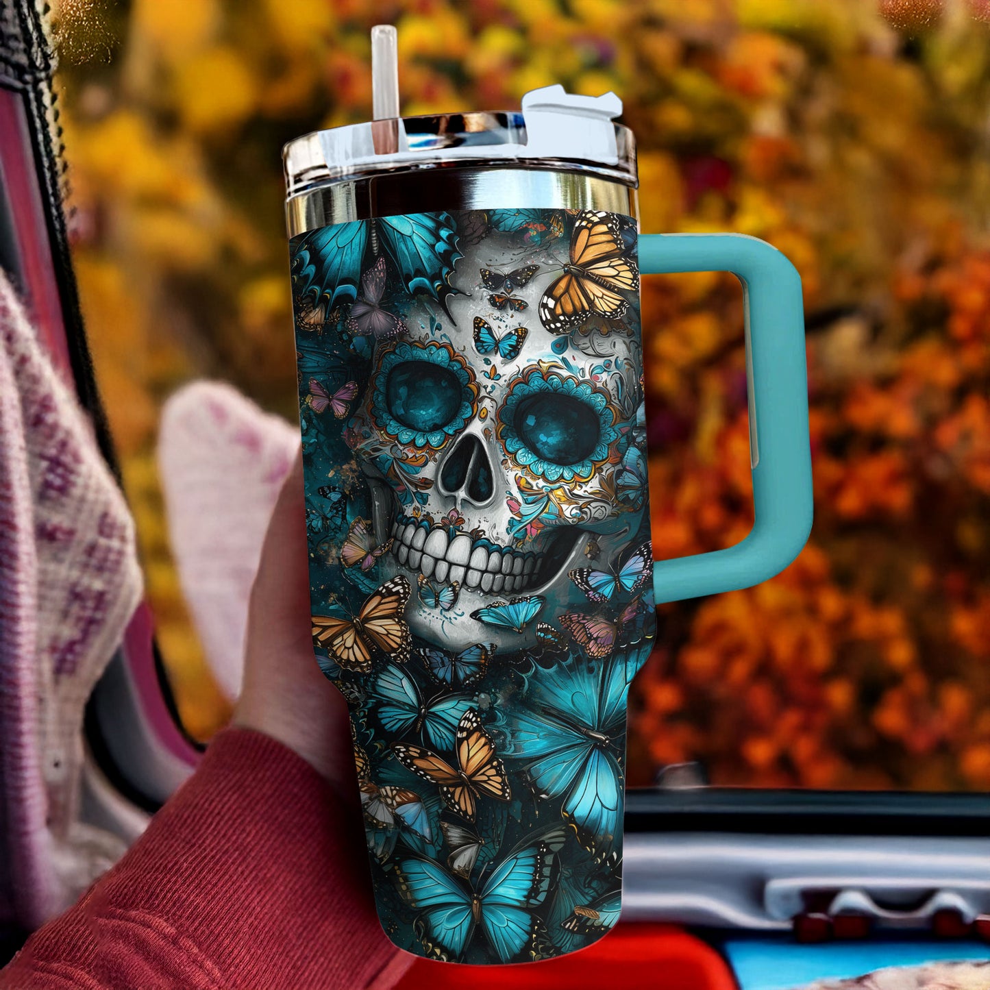 Shineful Tumbler - Mystical Butterfly Sugar Skull