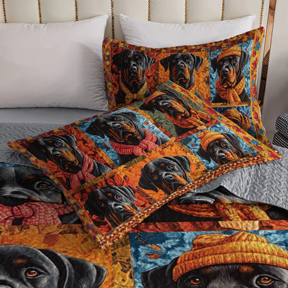 Shineful All Season Quilt 3-Piece Set - Rottweiler Friends