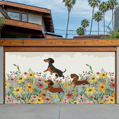 Shineful Garage Door Banner Decoration Dachshund Delight