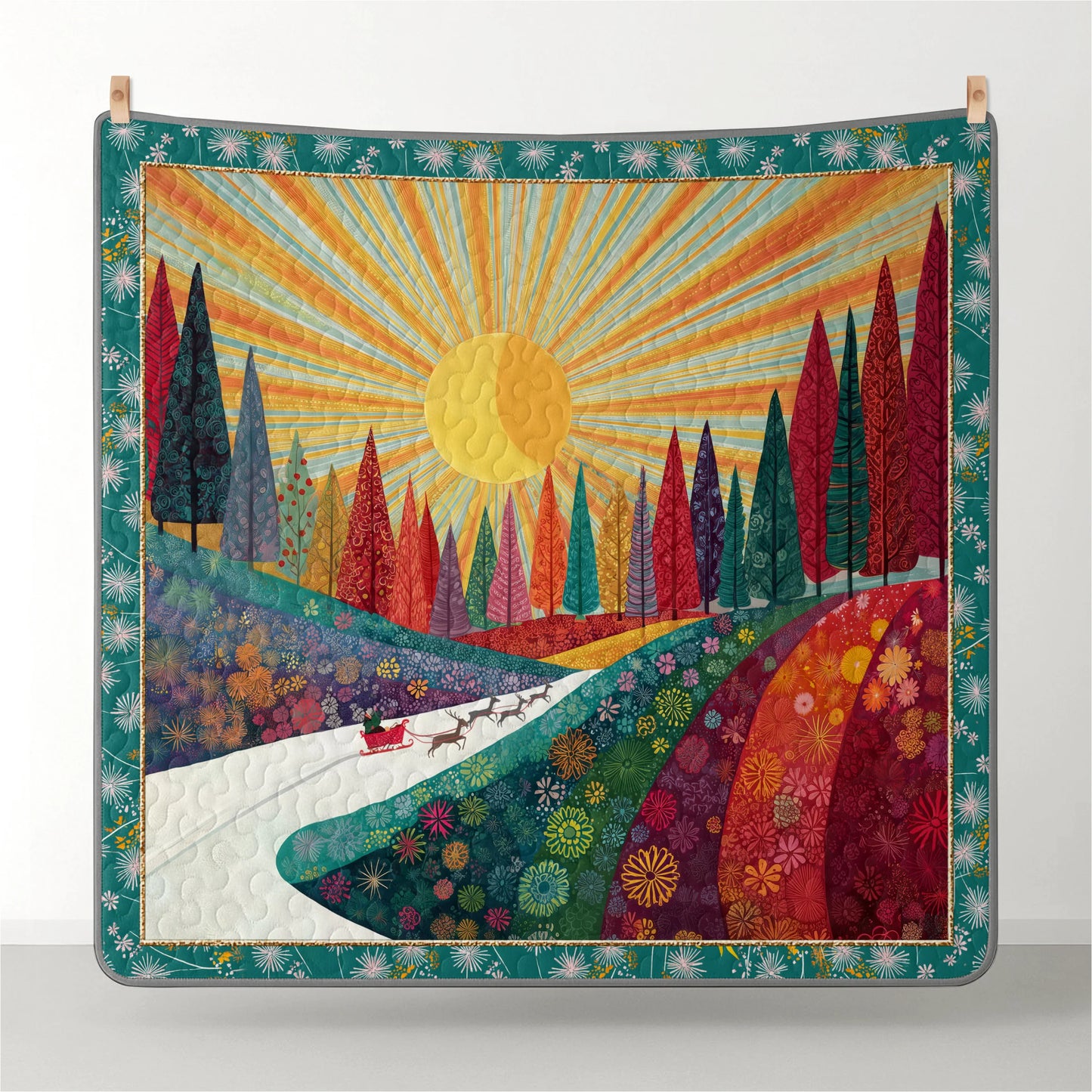 Shineful Quilt 3-Piece Set Colorful Forest Path