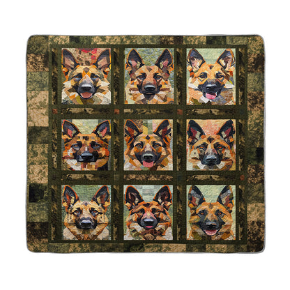 Shineful All Season Quilt 3-Piece Set German Shepherd Camouflage