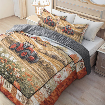 Shineful All Season Quilt 3-Piece Set - Farmer Autumn Harvest