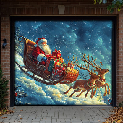 Shineful Garage Door Banner Decoration Christmas Santa's Sleigh