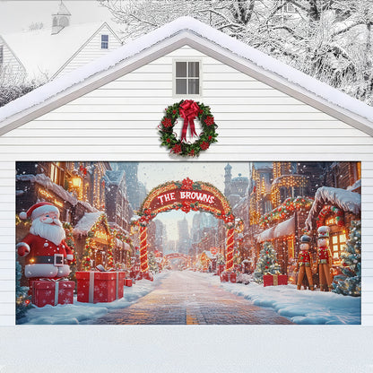 Shineful Personalized Garage Door Banner Decoration Christmas Town