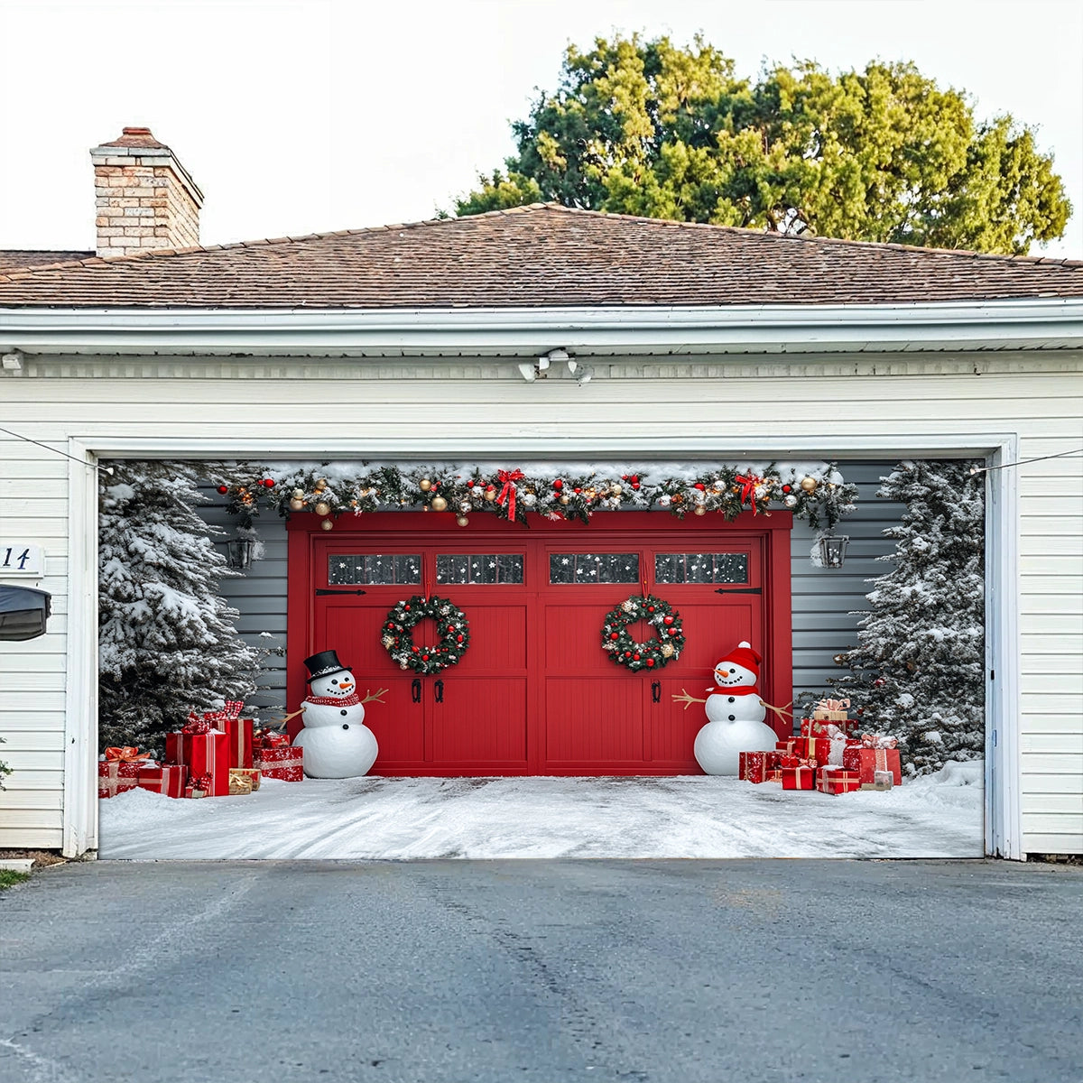 Shineful Garage Door Banner Decoration - Frosted Cheer