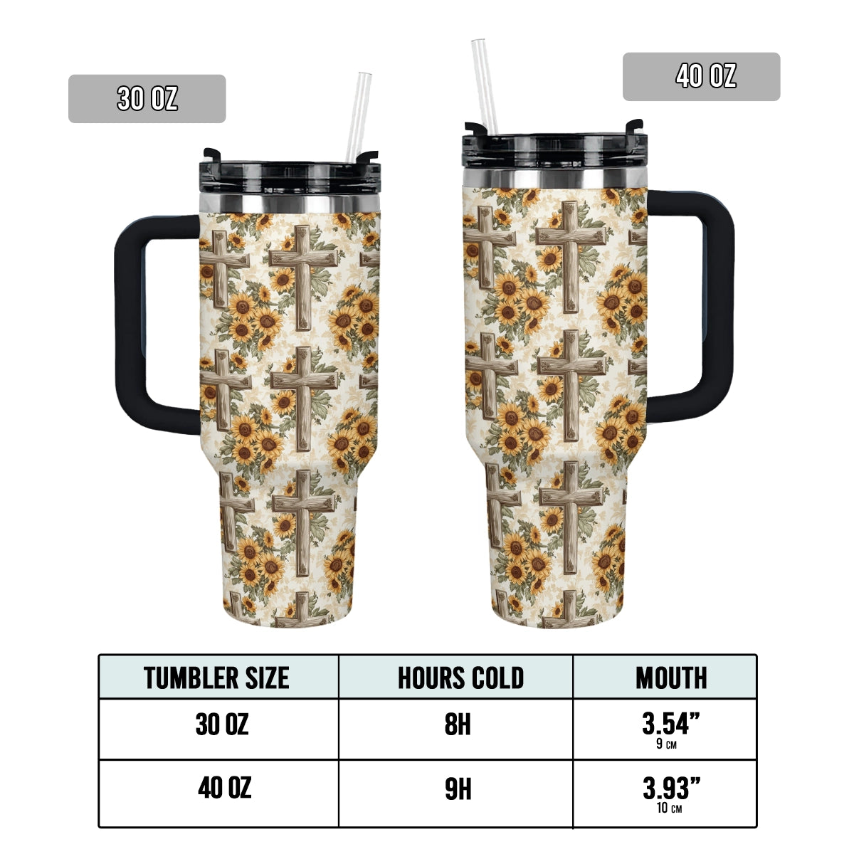 Shineful Tumbler Rustic Sunflower Cross