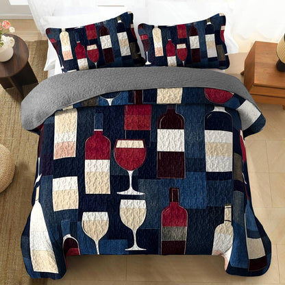 Shineful All Season Quilt 3-Piece Set Bewitching Wine