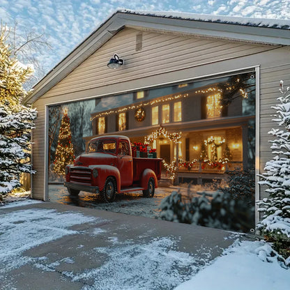 Shineful Garage Door Banner Decoration Festive Truck Christmas