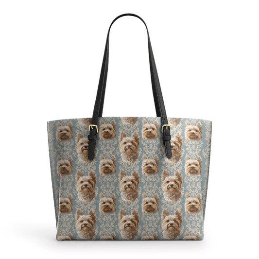 Shineful Leather Tote Bag Yorkie Regal Delight