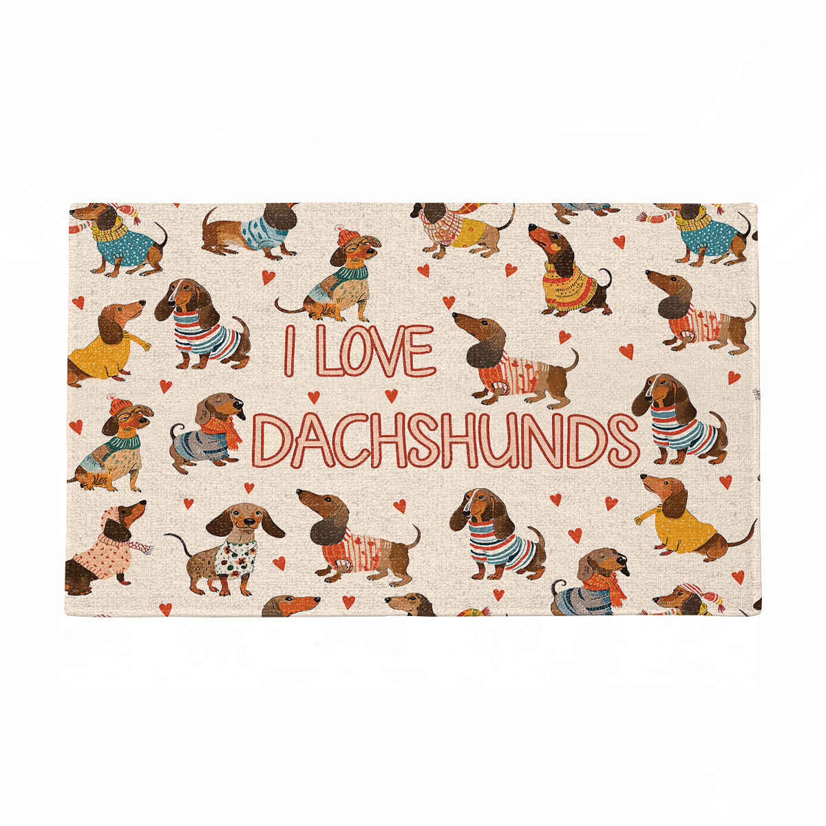Shineful Dachshund Lovely Delight Ultra-Thin Non Skid Floor Mat, Kitchen Rugs