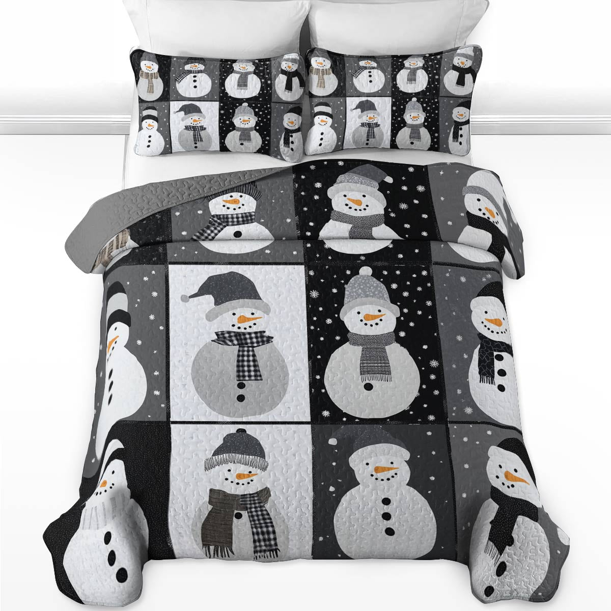 Shineful All Season Quilt 3-Piece Set - Snowman Wonderland