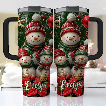 Shineful Glossy Tumbler Personalized Christmas Cozy Snowman