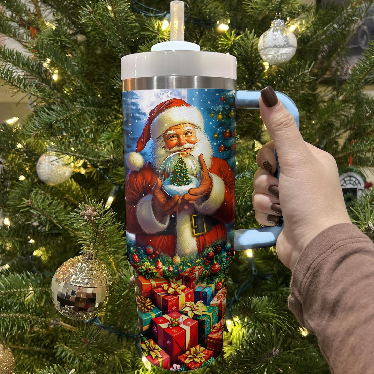 Shineful Tumbler Santa’s Magical Snow Globe Gift