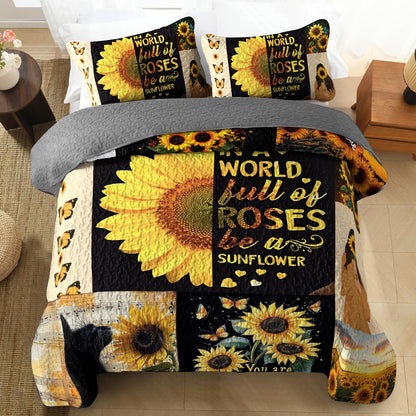 Shineful All Season Quilt 3-Piece Set Sunflower Memories