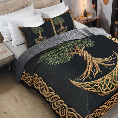Shineful All Season Quilt 3-Piece Set - Irish Celtic Tree of Life