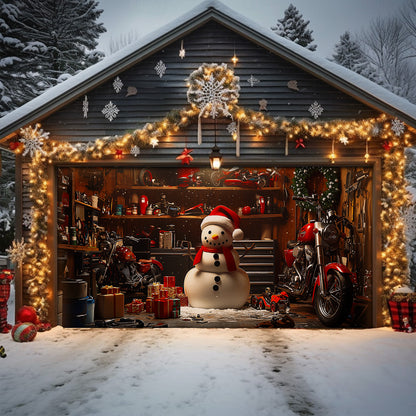 Shineful Garage Door Banner Decoration Christmas Snowman's Workshop