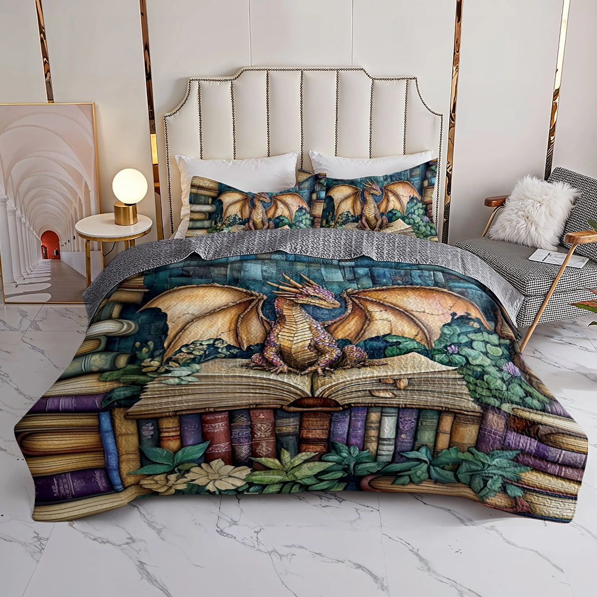 Shineful All Season Quilt 3-Piece Set Dragon Lore