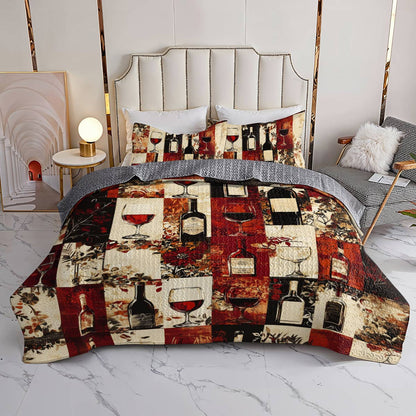 Shineful All Season Quilt 3-Piece Set Ethereal Wine