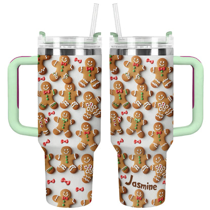 Shineful Glossy Tumbler Personalized Adorable Gingerbread