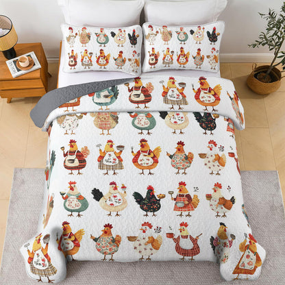 Shineful All Season Quilt 3-Piece Set Whimsical Rooster