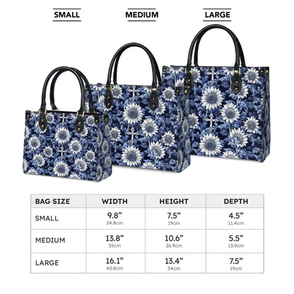 Shineful Leather Bag Midnight Blue Sunflower Cross