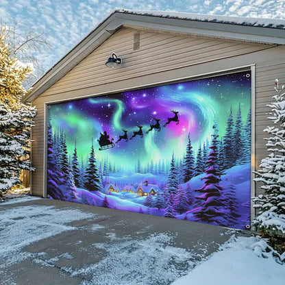 Shineful Garage Door Banner Decoration Aurora's Holiday Journey