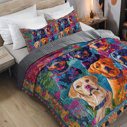 Shineful All Season Quilt 3-Piece Set - Rottweiler's Vibrant Companions