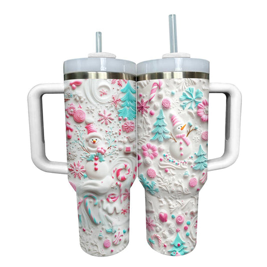 Shineful Glossy Tumbler Cute Snowman Lovely