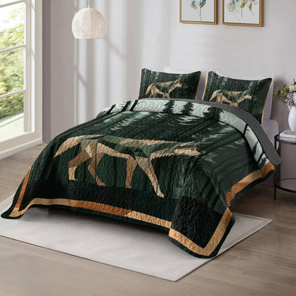 Shineful All Season Quilt 3-Piece Set - Wolf Wilderness