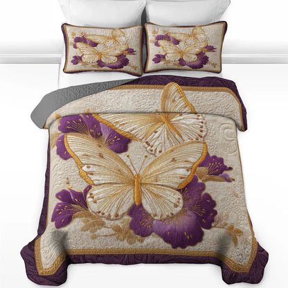 Shineful Quilt 3-Piece Set Golden Wings of Serenity
