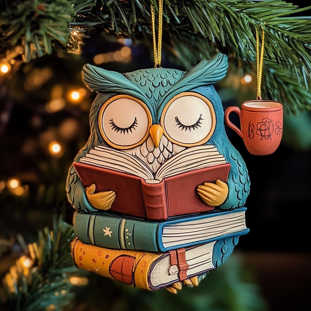 Shineful 2D Acrylic Ornament Sleepy Scholar Owl