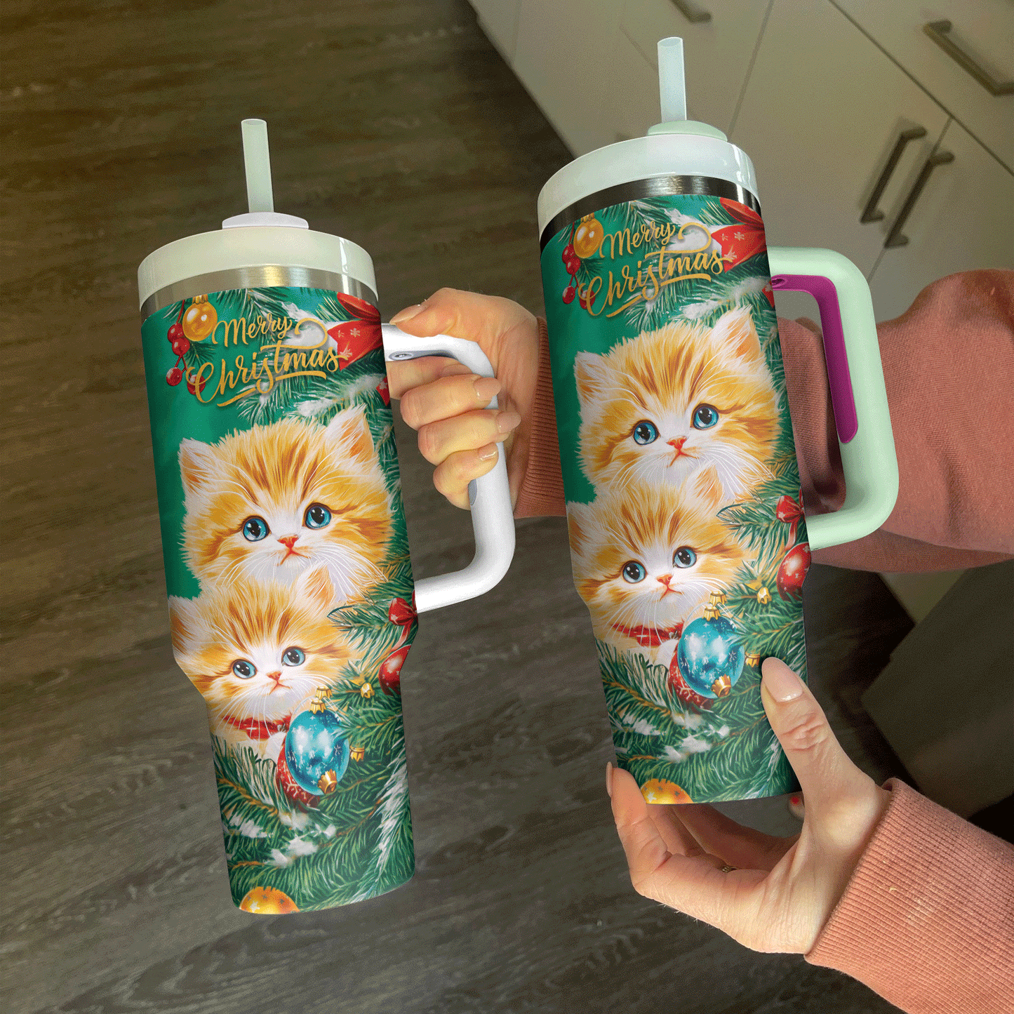 Shineful Tumbler Merry Christmas Kitty