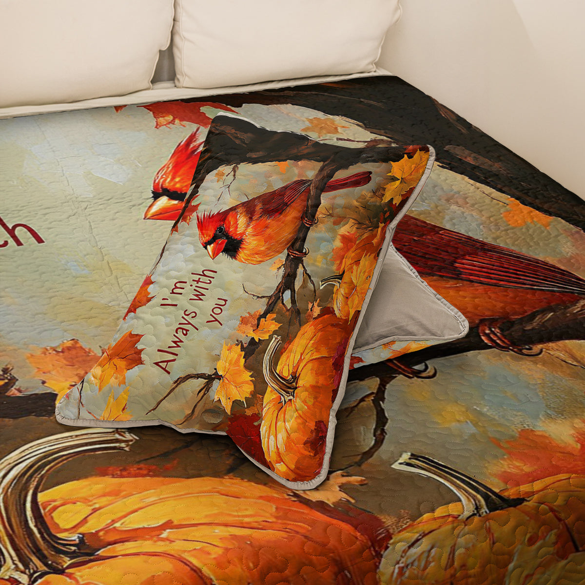 Shineful All Season Quilt 3-Piece Set Autumn Cardinal