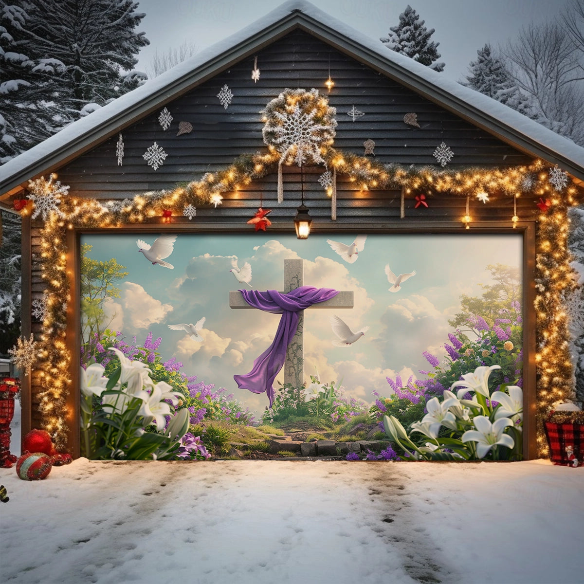 Shineful Garage Door Banner Decoration Where Death Lost