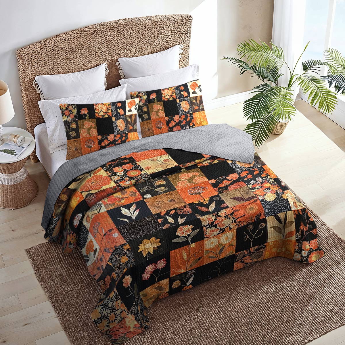 Shineful All Season Quilt 3-Piece Set Fall In Love Floral