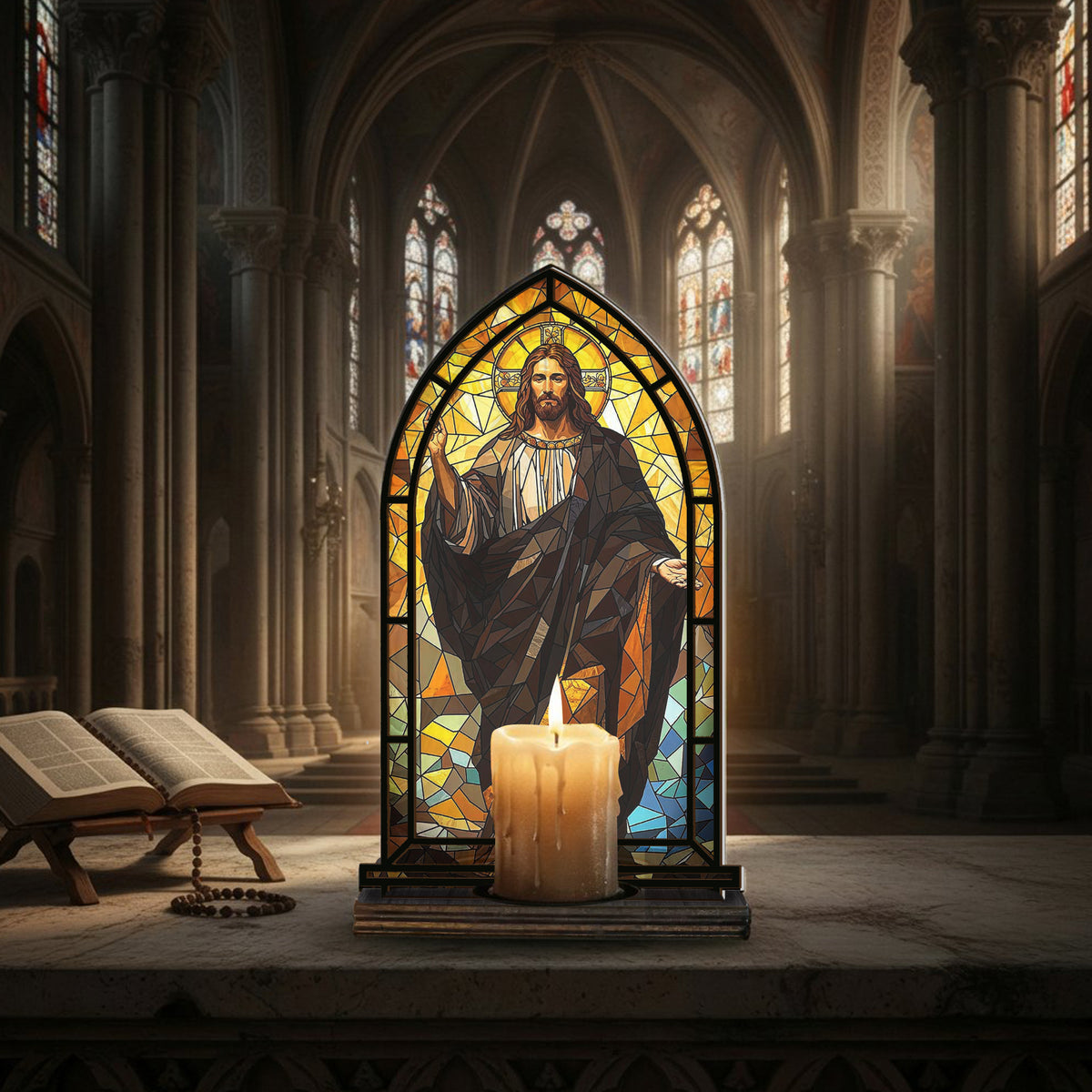 Shineful Suncatcher Candle Holder Christ’s Blessing