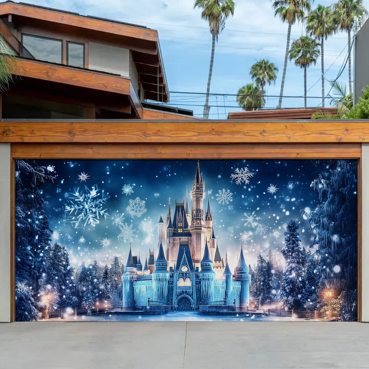 Shineful Garage Door Banner Decoration - Frozen Ice Palace