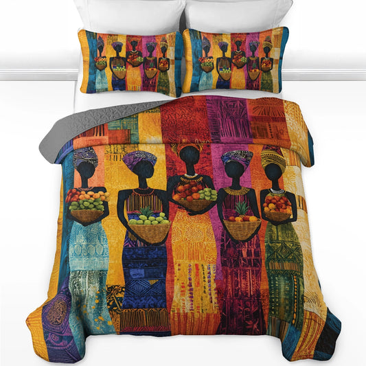 Shineful All Season Quilt 3-Piece Set Traditional Black Women