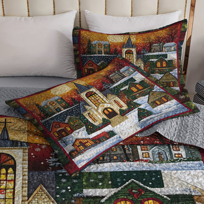 Shineful All Season Quilt 3-Piece Set Cozy Winter Village