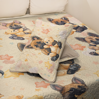 Shineful All Season Quilt 3-Piece Set Teddy & Shepherd