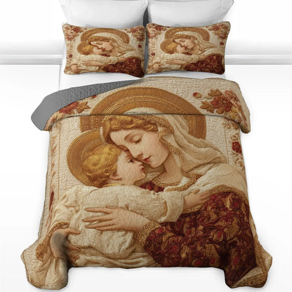 Shineful Quilt 3-Piece Set Sacred Mother’s Embrace