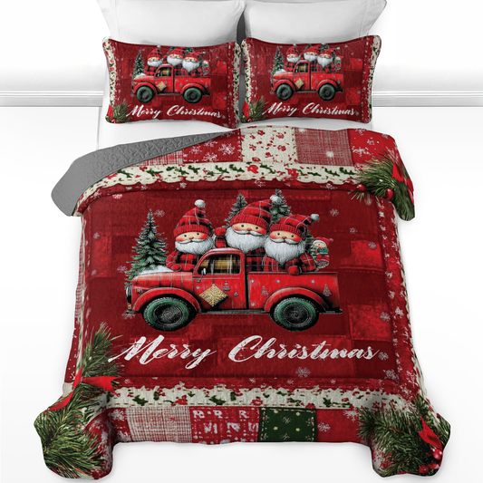 Shineful All Season Quilt 3-Piece Set - Santa's Joyride