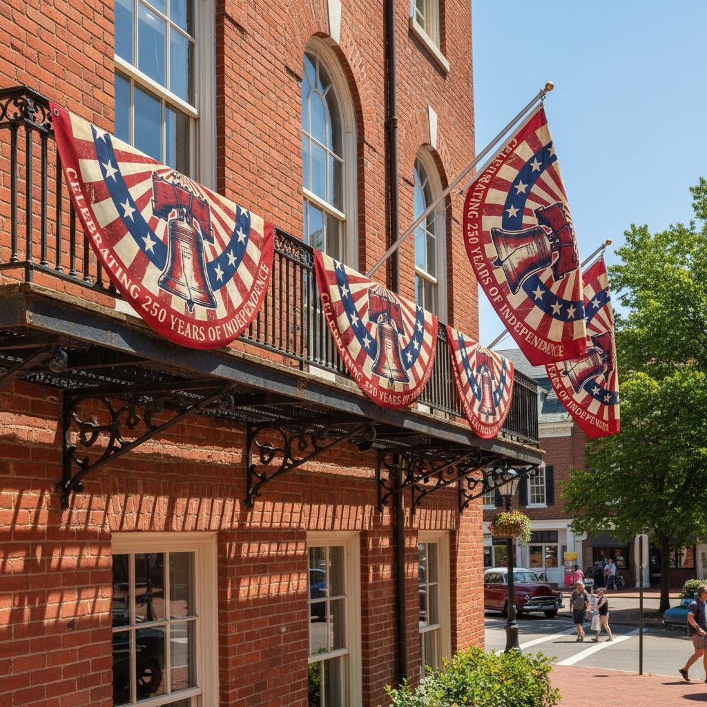 Shineful Decorative Fan Flag Liberty Bell – 250 Years of Independence