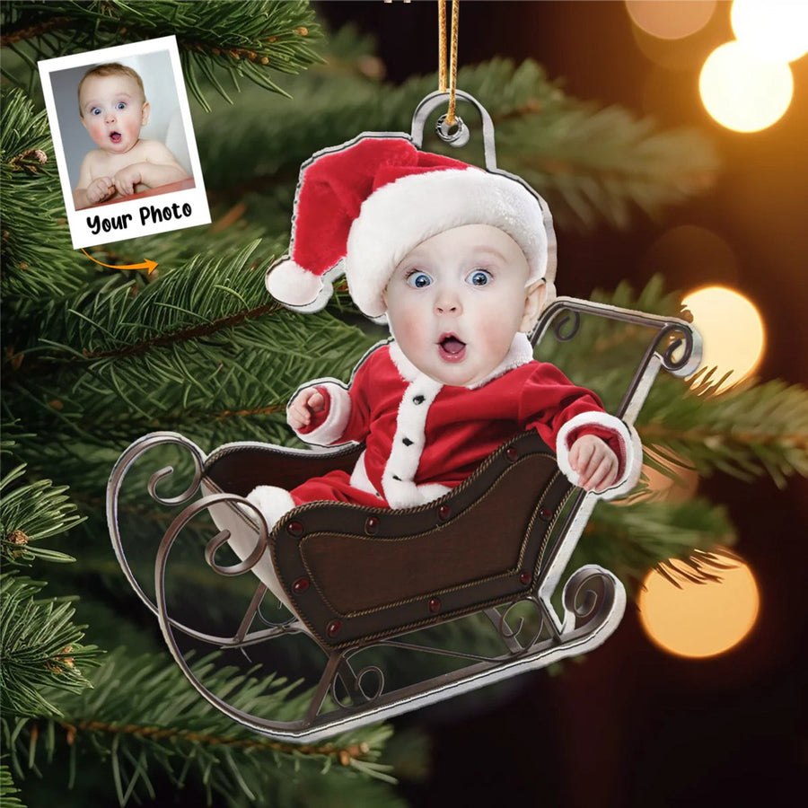 Adorable Newborn Baby - Personalized Acrylic Photo Ornament Mn8