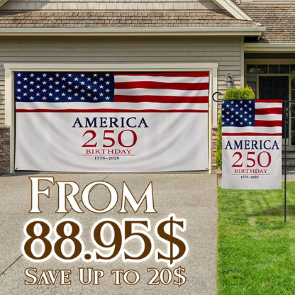 Shineful Bundle Garage and Garden Flag - America 250th Anniversary