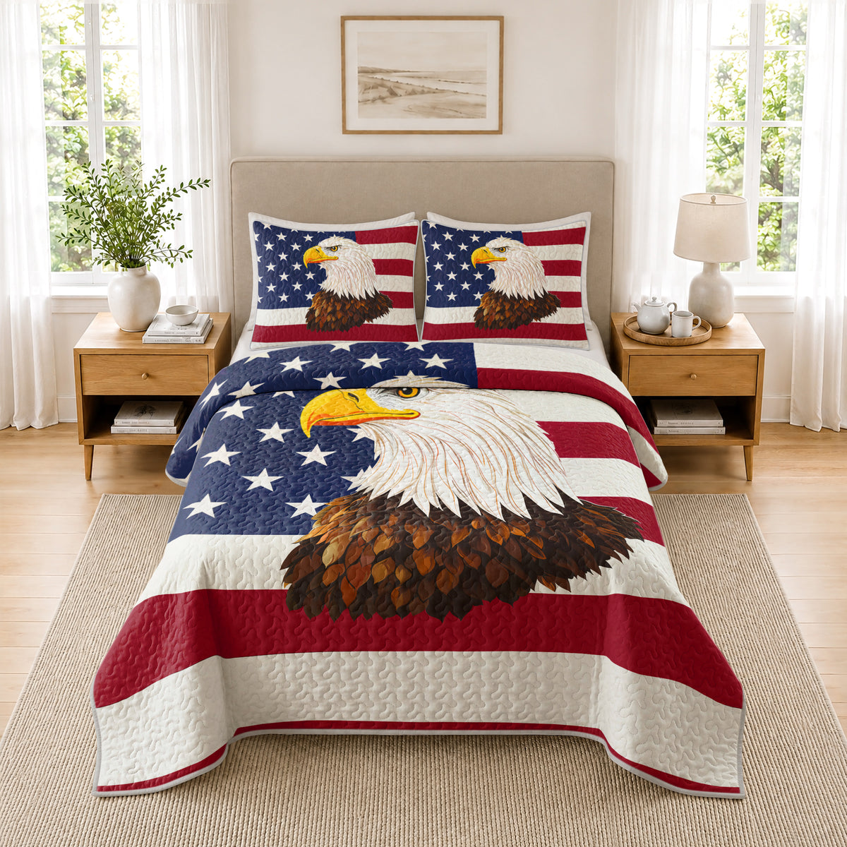 Shineful Quilt 3-Piece Set American Eagle