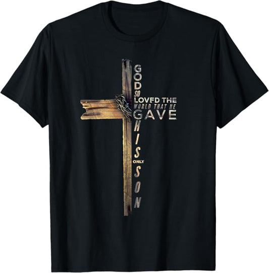 Shineful John 3:16 Christian Cross Bible T-Shirt